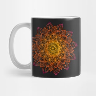 Red-Orange Digital Mandala Mug